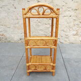 Rattan and bamboo bedside table