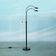 Matte black space age arc lamp, vintage 70s arc lamp.