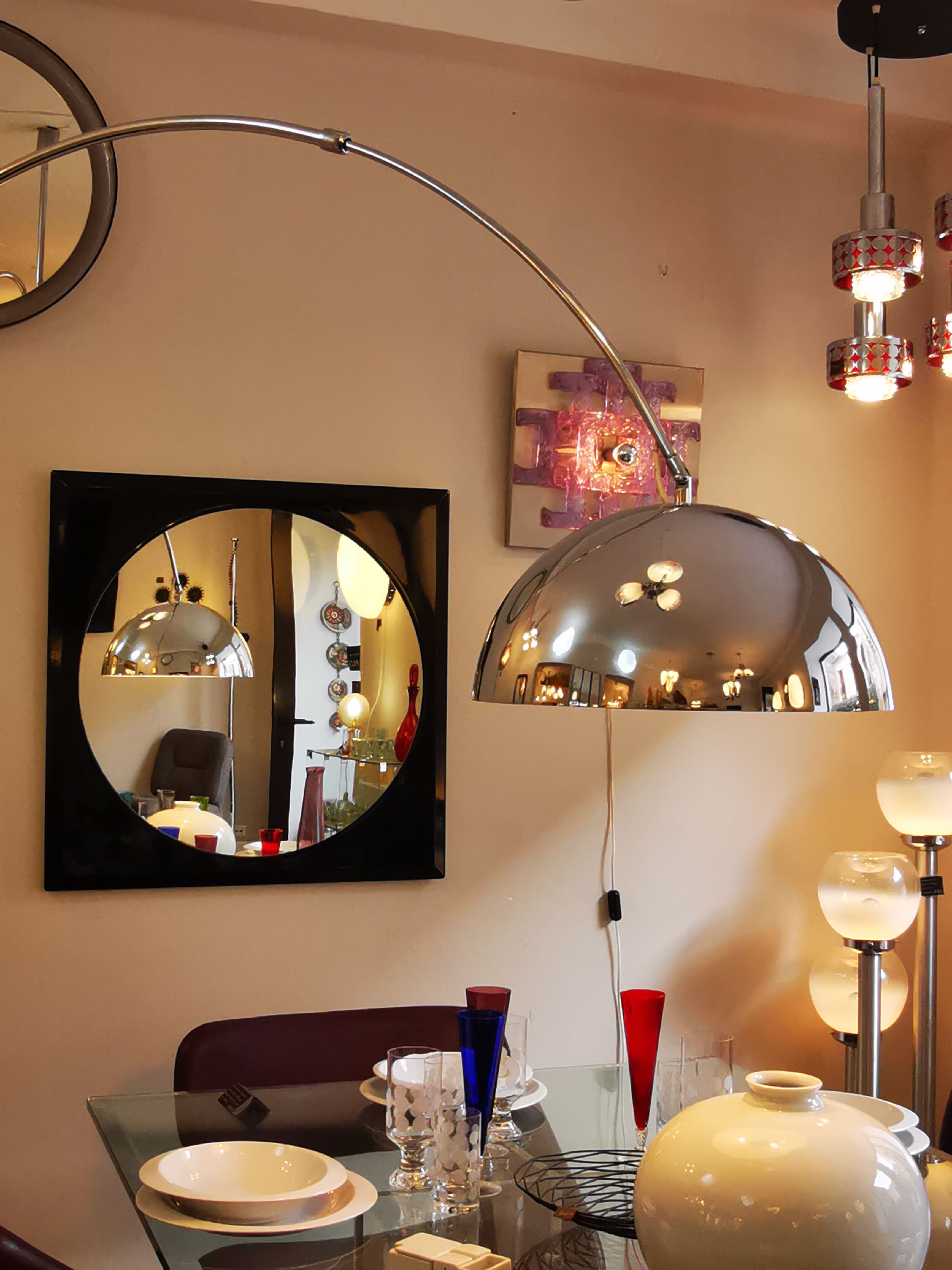 Italian design mirror XL vintage 80s