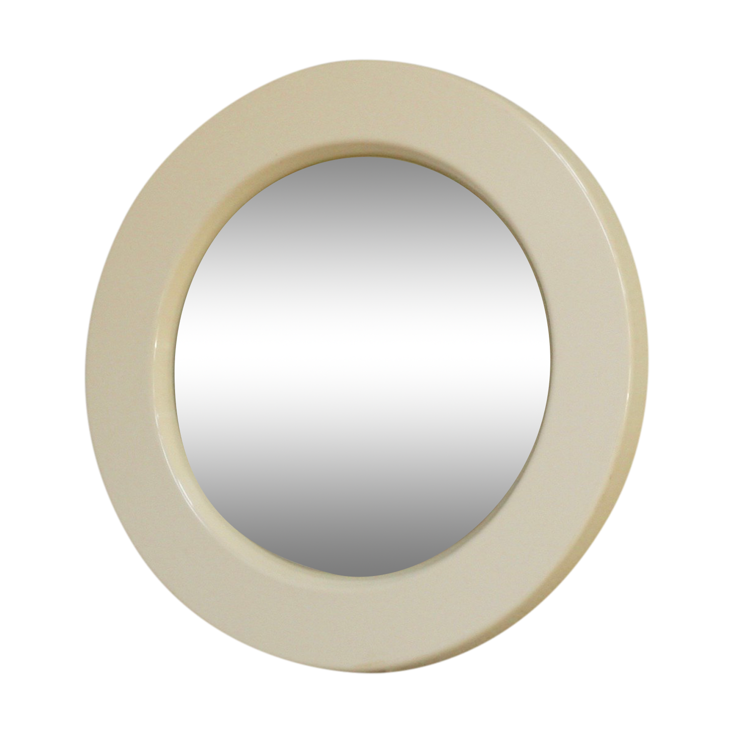 Miroir space age circulaire  couleur "sable", France, circa 1970