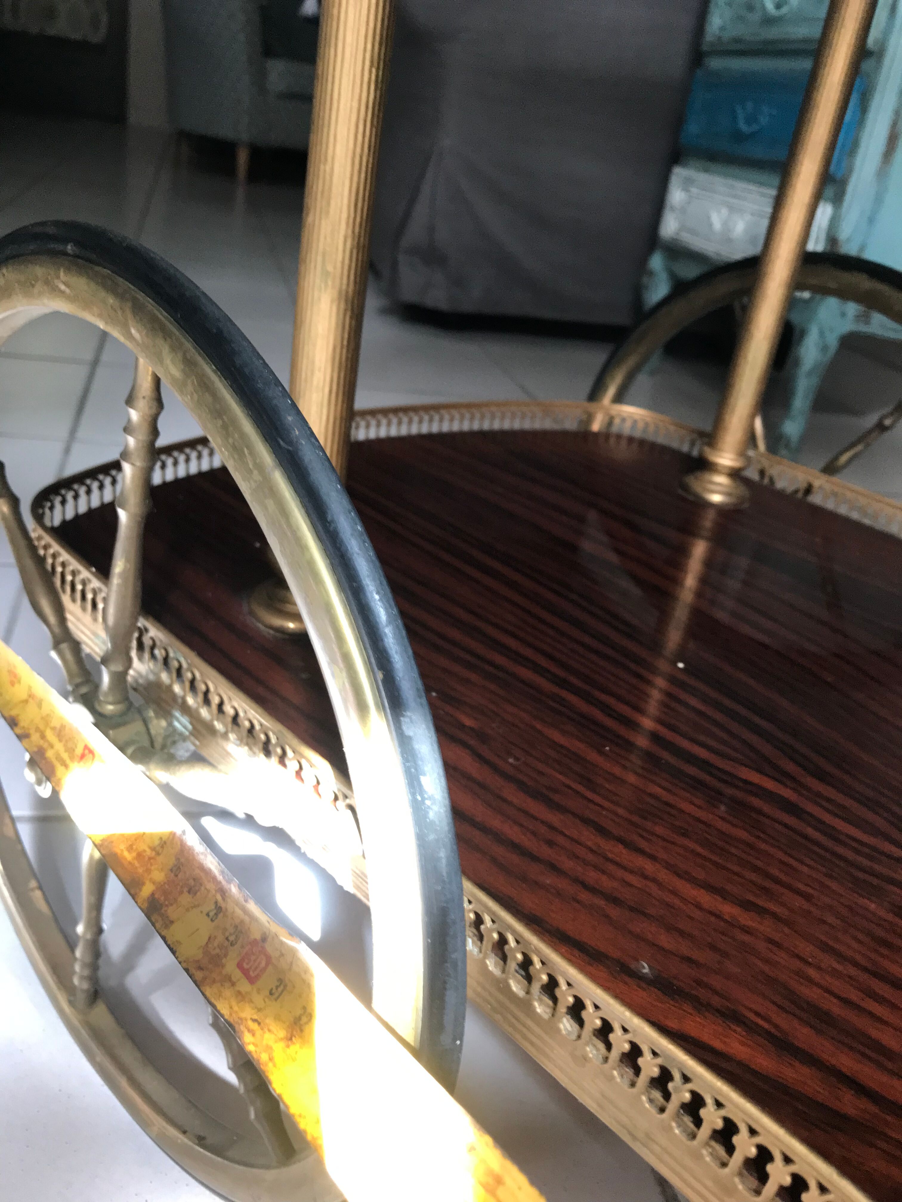 Rolling service wood and brass