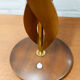 Teak brass and rattan table lamp