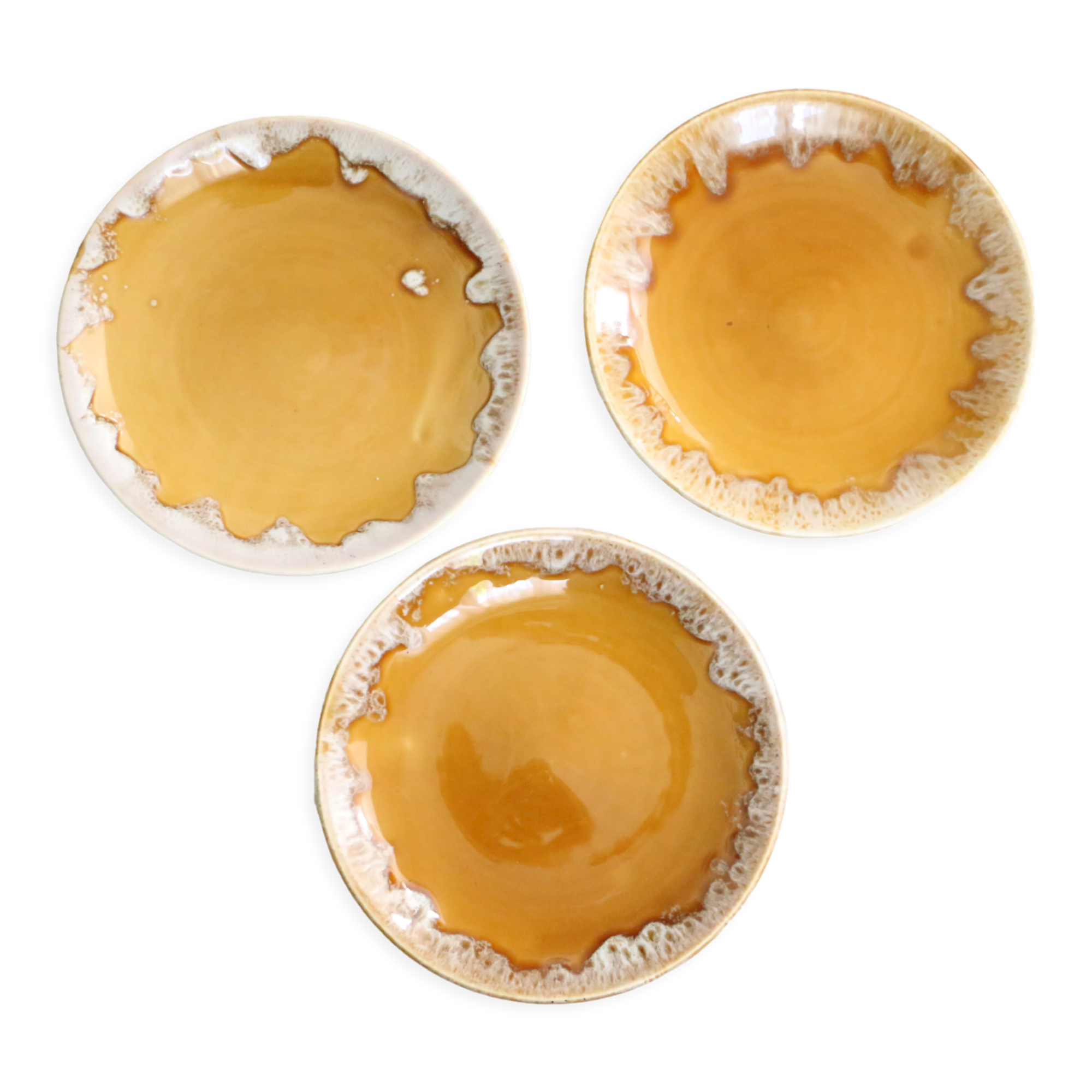 Set of 3 dessert plates, Brisant model, Saint Amand earthenware