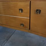 1960s Scandinavian wood veneer console table