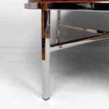 Modernist Coffee Table – Chrome & Exotic Wood – Italy, Circa 1960-1970