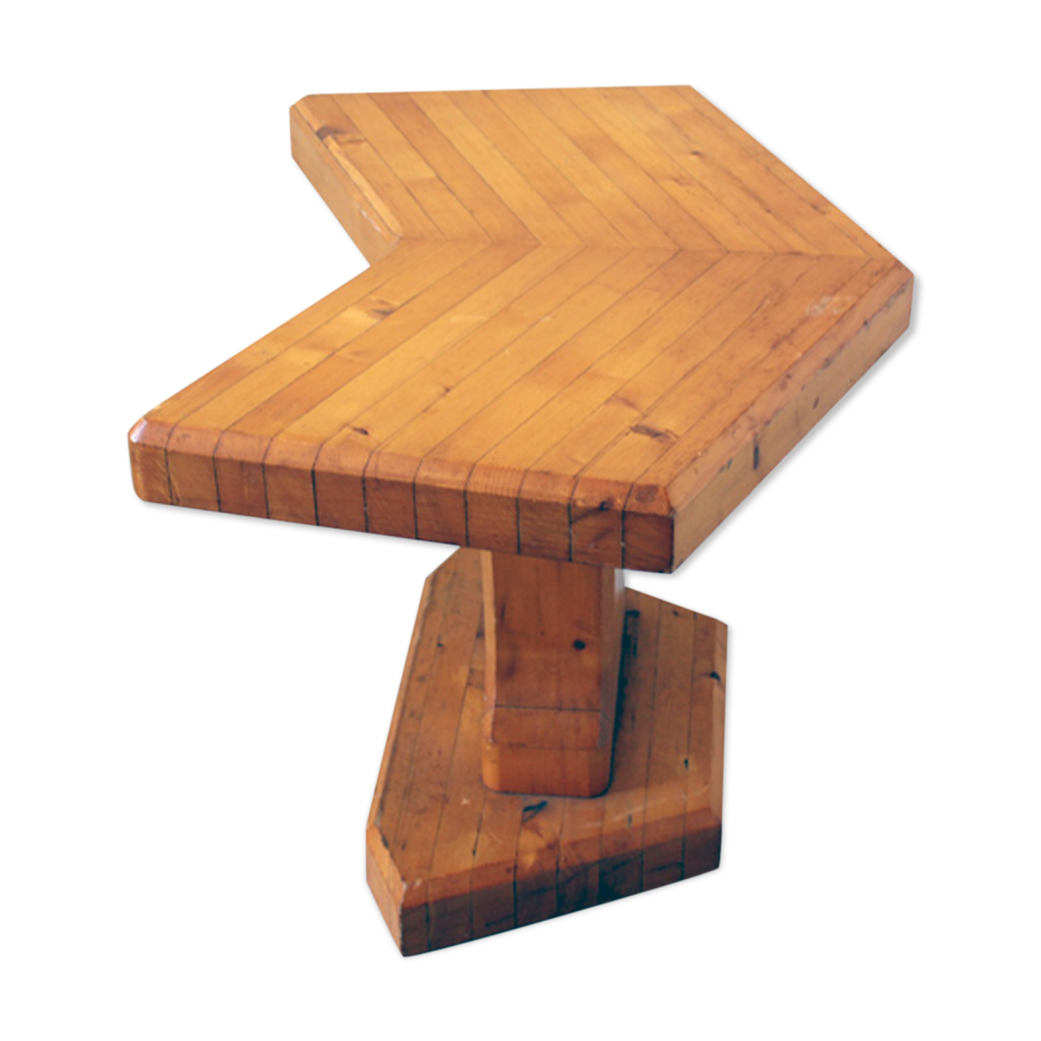 Side table in solid glued laminated pine