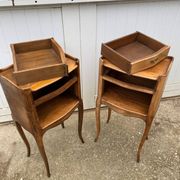 Pair of bedside tables with 1 drawer and a niche, Louis XV style