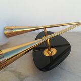 Double sconce brass and opalines by Lunel