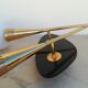 Double sconce brass and opalines by Lunel