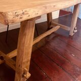 Dining Table + 2 Brutalist Dining Benches by Aranjou 70s