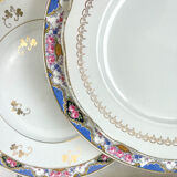 Set of 6 porcelain plates and 6 small mismatched vintage plates ~ Dinner service for 6 people ~