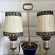 Antique Florentine Table Lamp Italian Blue Porcelain Ceramic