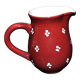 Vintage Elchinger pitcher in glazed ceramic with red polka dots