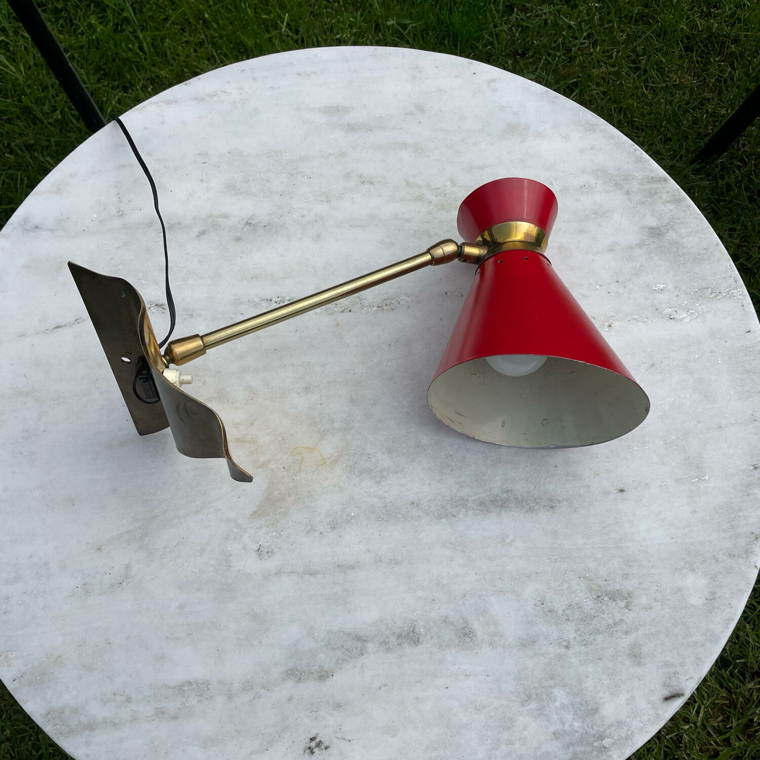 Vintage brass wall lamp 1950