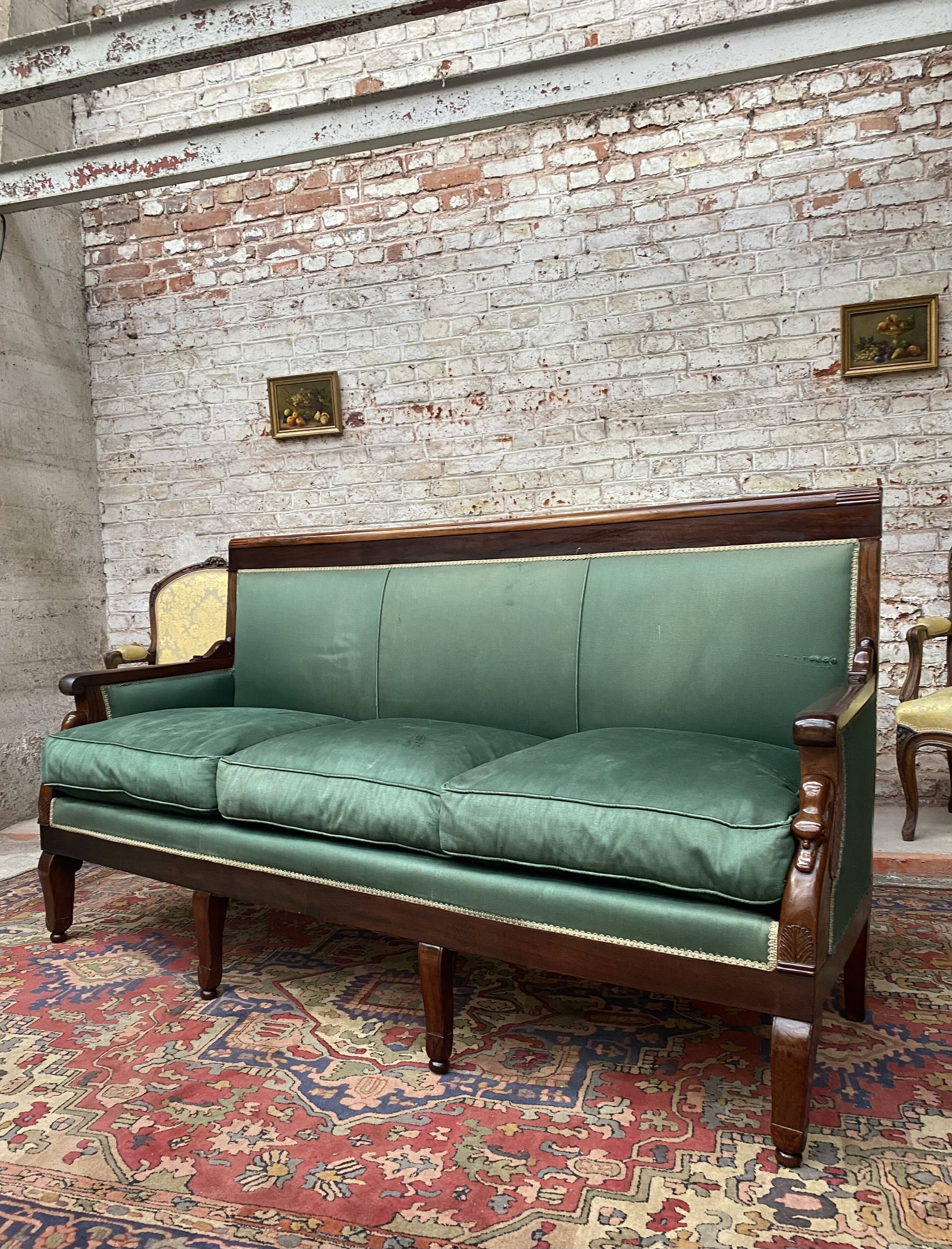 Mahogany bench in empire style xix th century