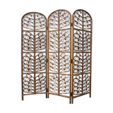 Rattan screen peacock 70s