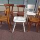 Set of 10 mismatched wooden bistro chairs - vintage