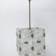 Suspension  cube en verre de Kamenický Šenov, années 1970