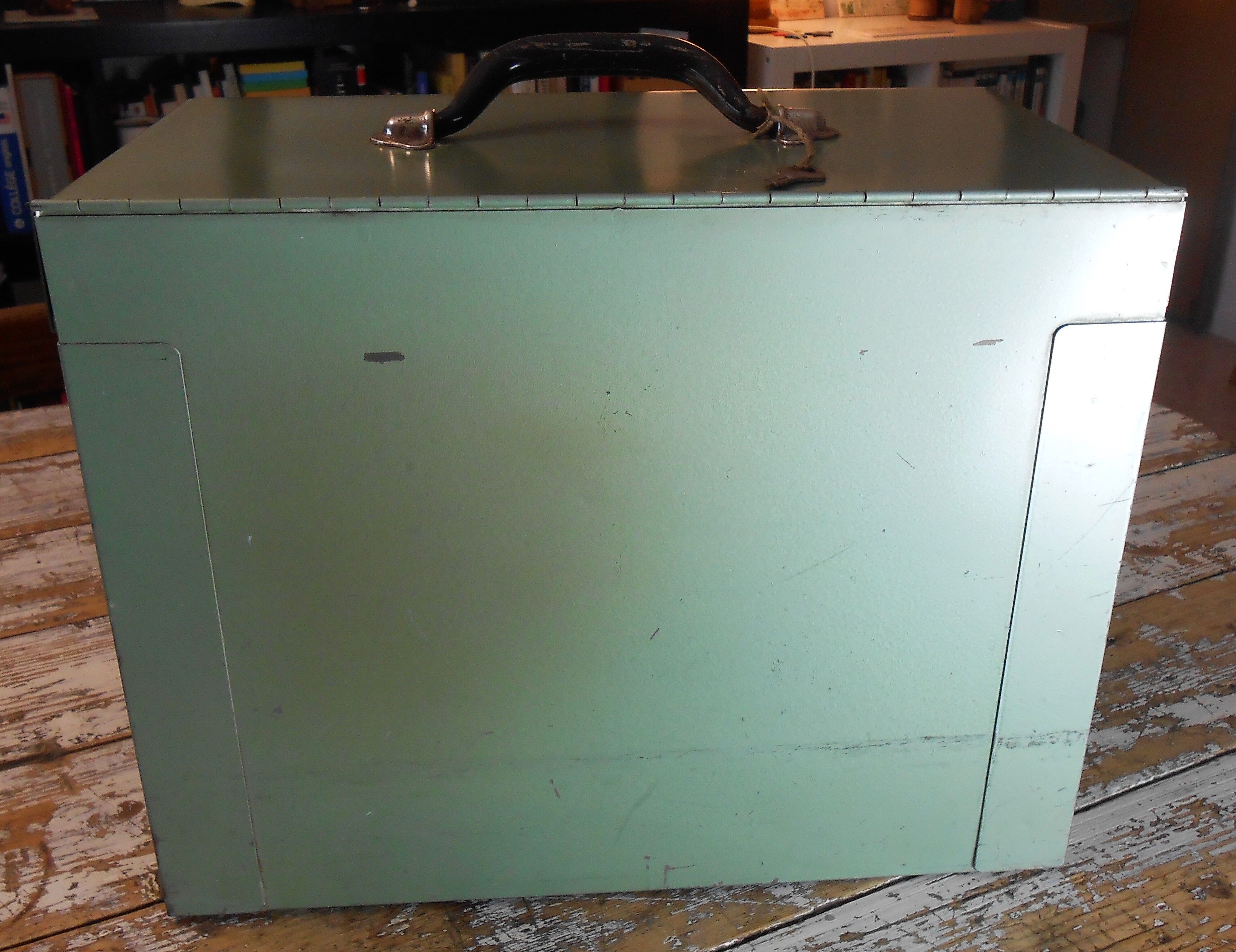 Old metal storage box