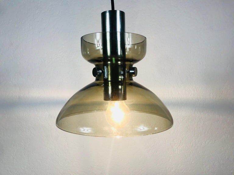 Suspension lamp made of rare glass from Limburg, 1970s