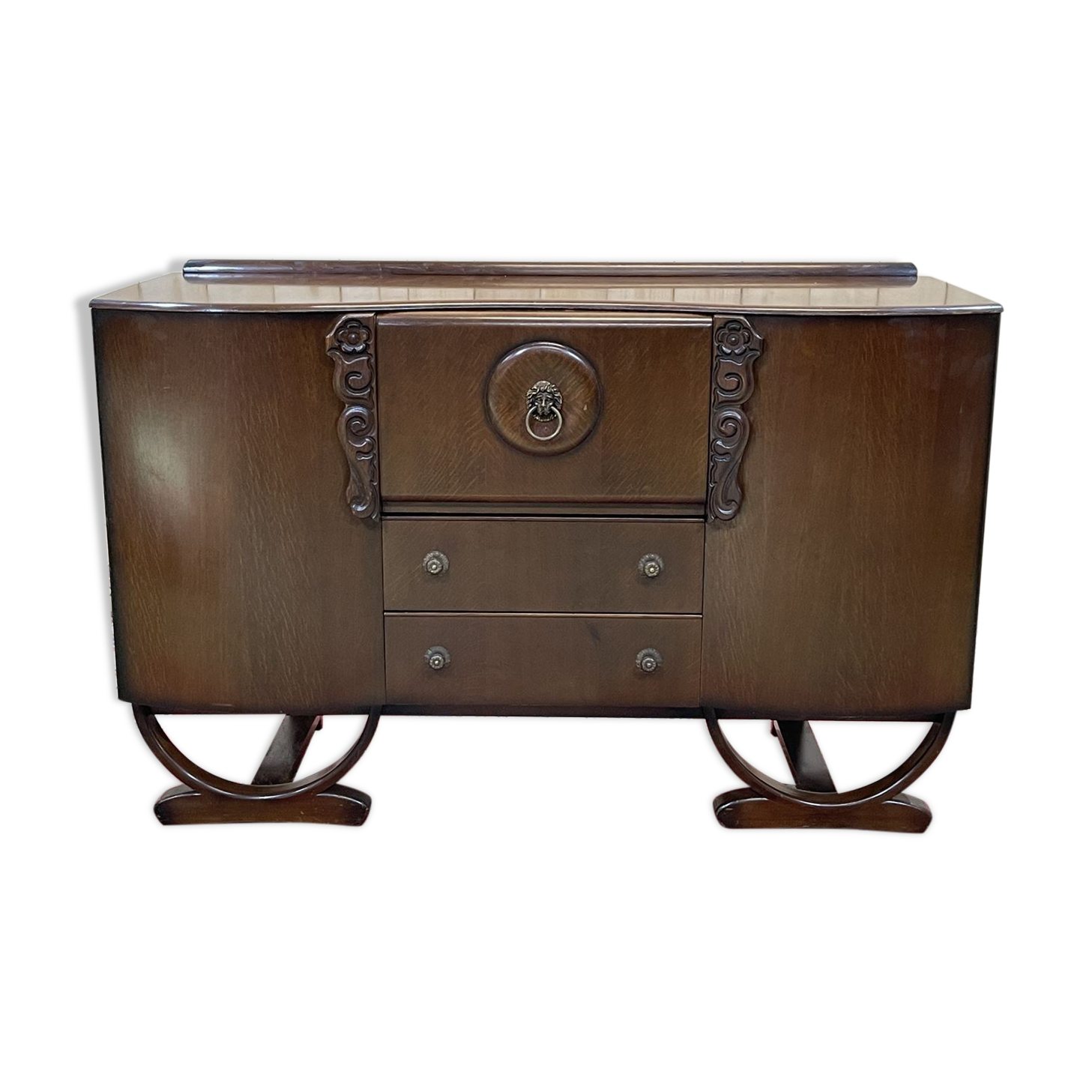 English art deco oak bar