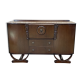 English art deco oak bar