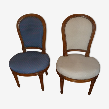 Pair of chairs Horseshoe style Louis XVI model JACOB