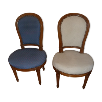 Pair of chairs Horseshoe style Louis XVI model JACOB