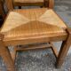 4 solid oak dining chairs with farmhouse straw