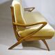 Three Seat Sofa in Wood attributed to Guglielmo Ulrich, Italy, 1950s