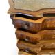 serpentine commode in antique walnut