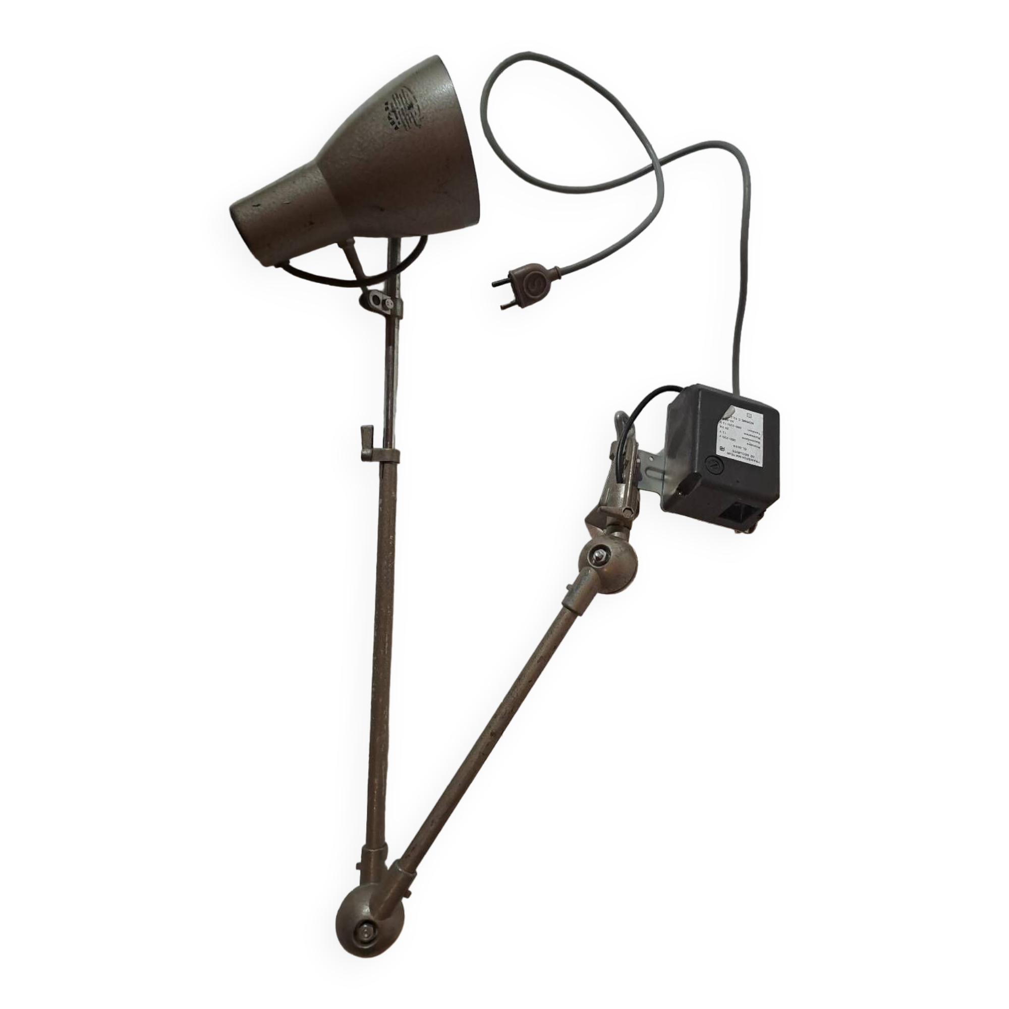 Old industrial articulated workshop lamp