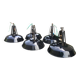 Set of black industrial lamps from the 1970s