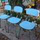 Set of three vintage blue formica chairs