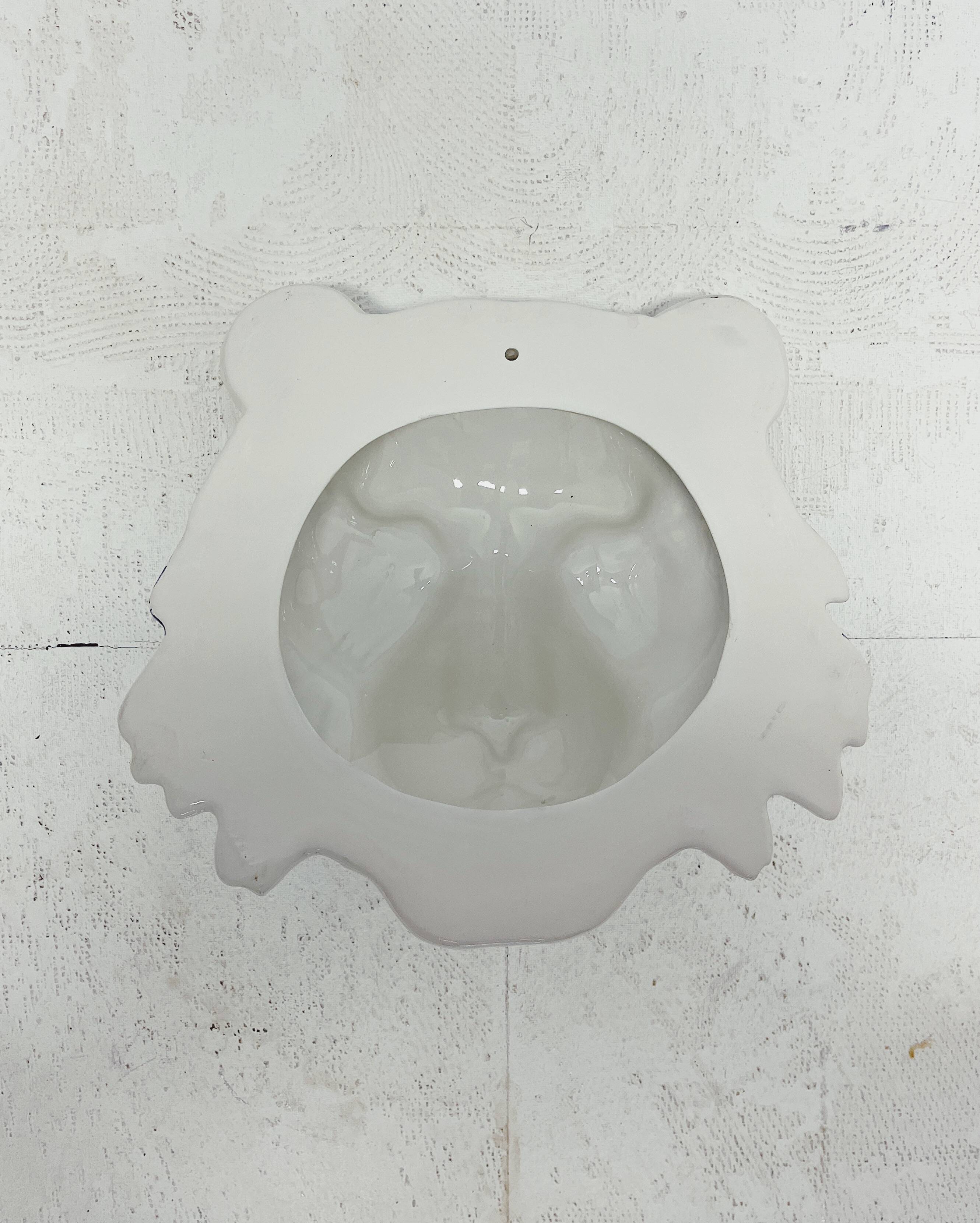 Masque de tigre en céramique bleu de Delft