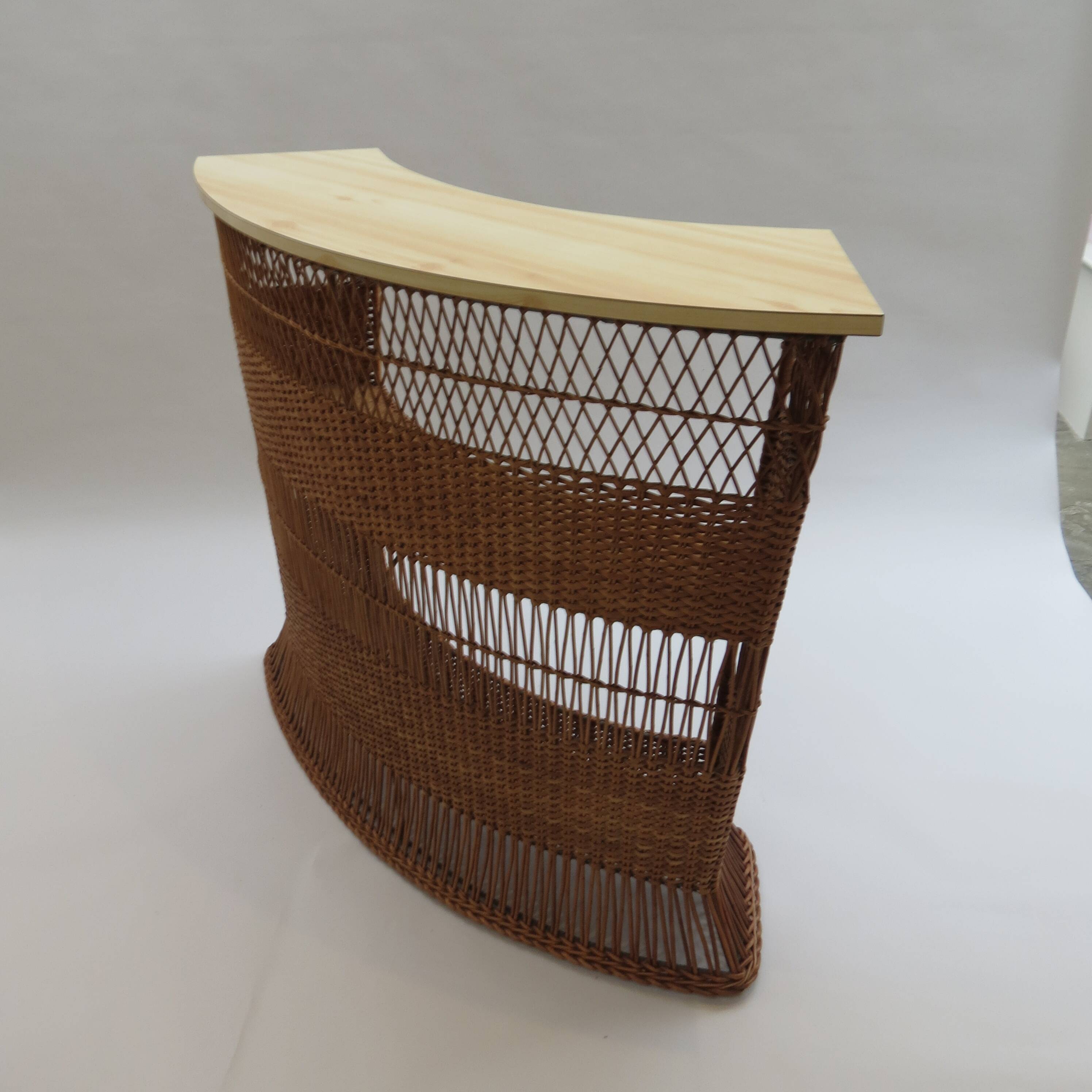 1970s rattan boho freestanding bar