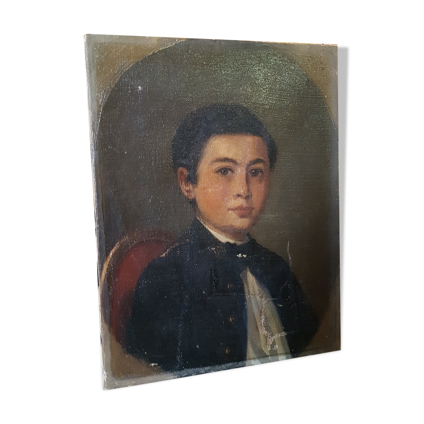 Children's portrait on canvas 19th