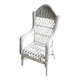 Antique White Wicker Children's Armchair