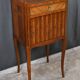 Living room table in marquetry, transitional style between Louis XV and Louis XVI – mid-20th century.