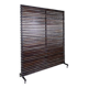 Slatted wood panel room divider or slatted coat rack with 10 mobile hooks