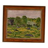 Original Swedish Oil on Panel – “Trees” by Gunnar Wärn – Signed