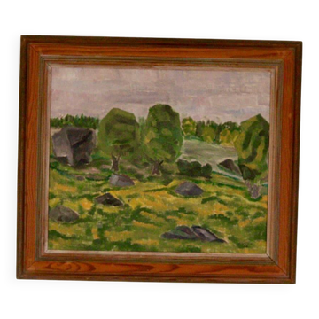 Original Swedish Oil on Panel – “Trees” by Gunnar Wärn – Signed