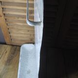 Utensil holder metal enamel white speckled old blue vintage dp1121b58