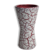 Vase diabolo vintage rose et blanc, 15 cm