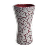 Vase diabolo vintage rose et blanc, 15 cm