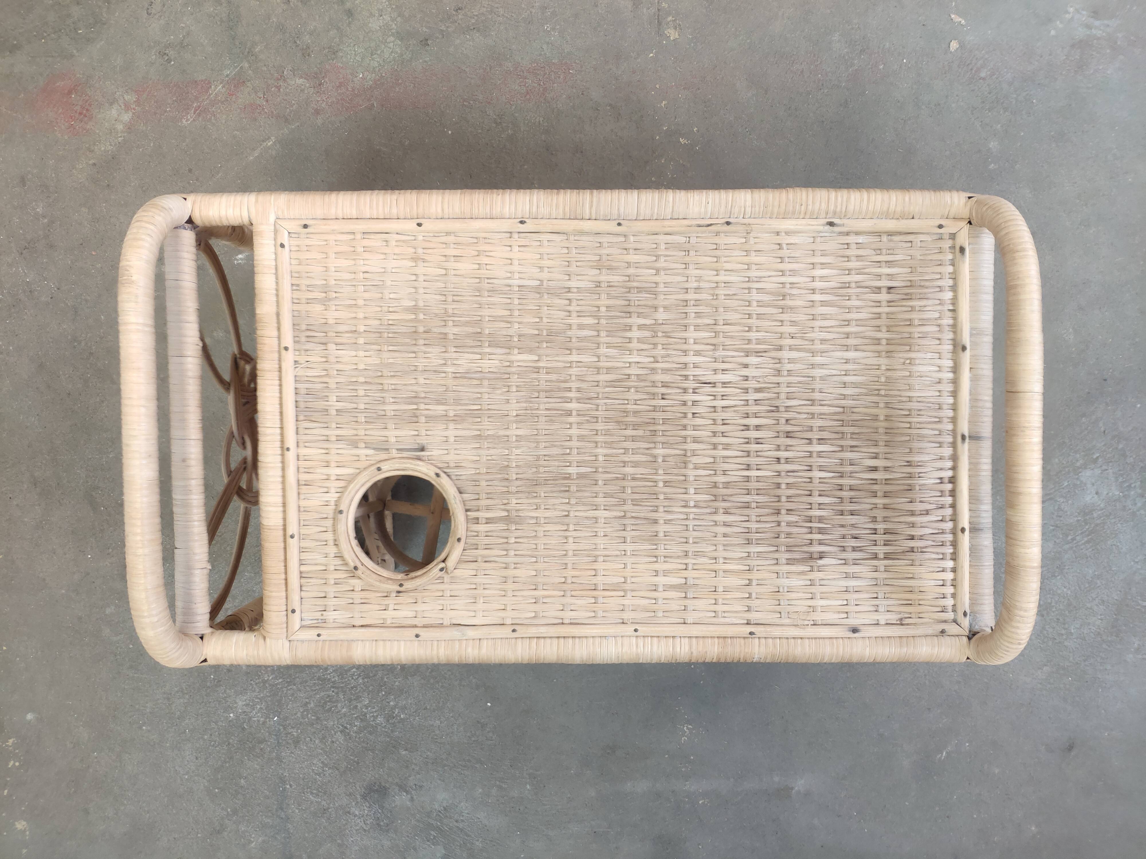 Vintage wicker breakfast trays