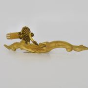 Vintage wall sconce in bronze or brass, acanthus leaf design. 1960s.