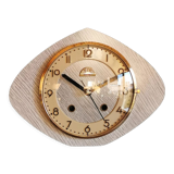 Clock formica wall clock vintage silent 50s "FFR Morbier gray white"