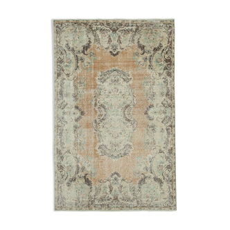 Hand-knotted one-of-a-kind turkish beige carpet 186 cm x 293 cm