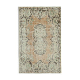 Tapis beige turc unique en son genre noué à la main 186 cm x 293 cm